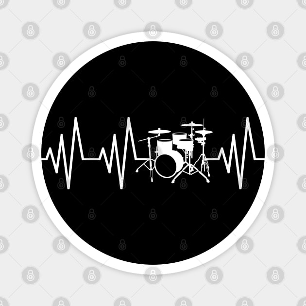 Drum Heartbeat T-Shirt drumming lovers Gift Magnet by mommyshirts